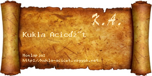 Kukla Acicét névjegykártya